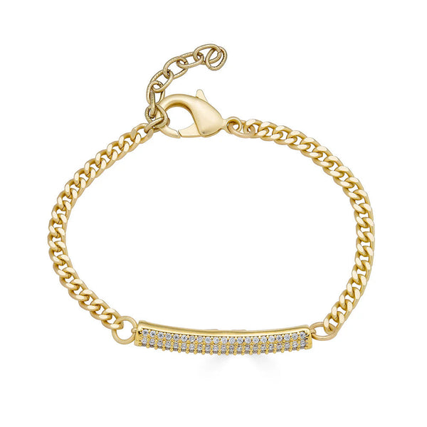 Matte Gold Pave Tube Bracelet by Loni Paul
