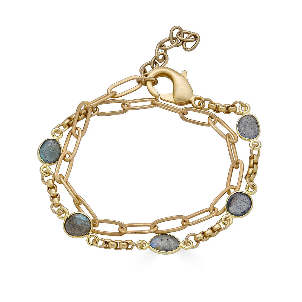 Double Wrap Labradorite Bracelet by Loni Paul