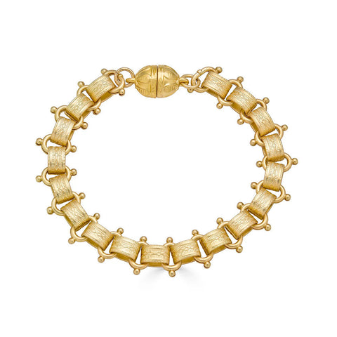 Matte Gold Book Chain Bracelet by Loni Paul