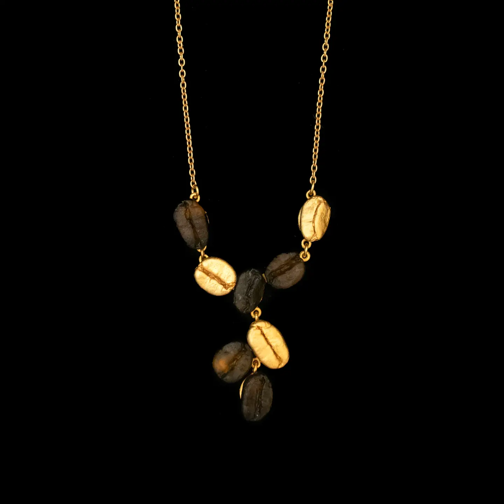 Roasted Coffee Bean 16 Inch Adjustable Pendant Necklace by Michael Michaud