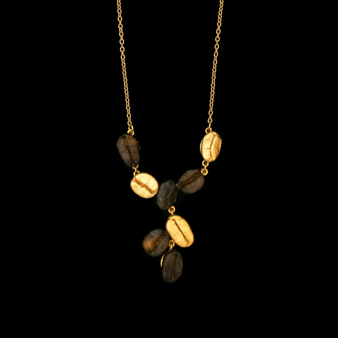 Roasted Coffee Bean 16 Inch Adjustable Pendant Necklace by Michael Michaud