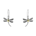 Sterling Silver Dragonfly Earrings with 18k Gold