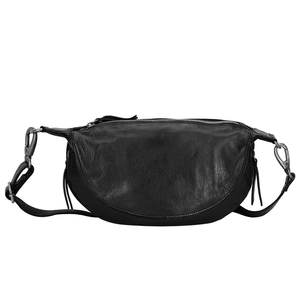 Crosby Leather Crossbody in Black