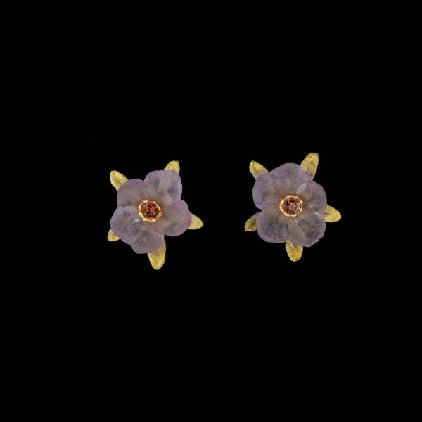 French Bouquet in Purple Post Earrings by Michael Michaud
