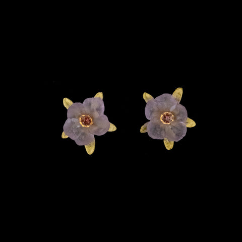 French Bouquet in Purple Post Earrings by Michael Michaud