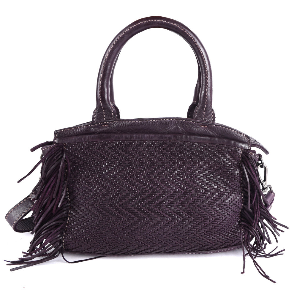 Grace Leather Crossbody in Aubergine