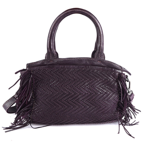 Grace Leather Crossbody in Aubergine