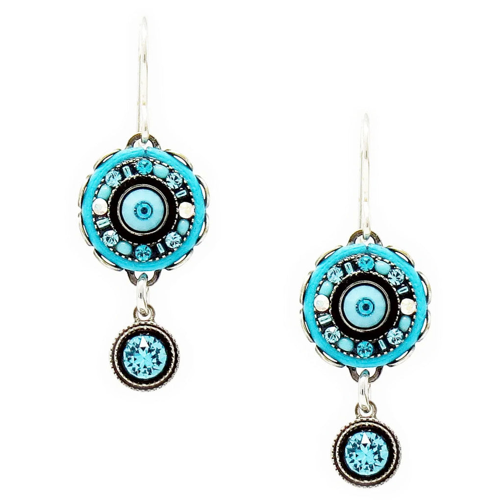 Turquoise La Dolce Vita Small Round Earrings by Firefly Jewelry