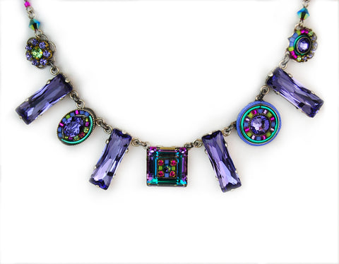 Tanzanite La Dolce Vita Oblong Crystal Necklace by Firefly Jewelry