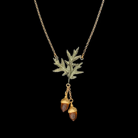 Pin Oak 16 Inch Adjustable Double Drop Pendant Necklace by Michael Michaud