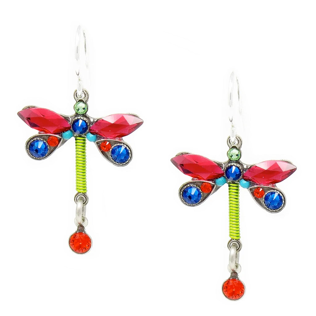 Multi Color V2 Dragonfly Petite Earrings by Firefly Jewelry