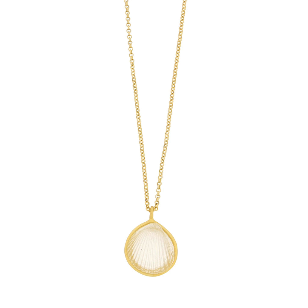 Clear Under the Sea 16 Inch Adjustable Shell Pendant Necklace by Michael Michaud