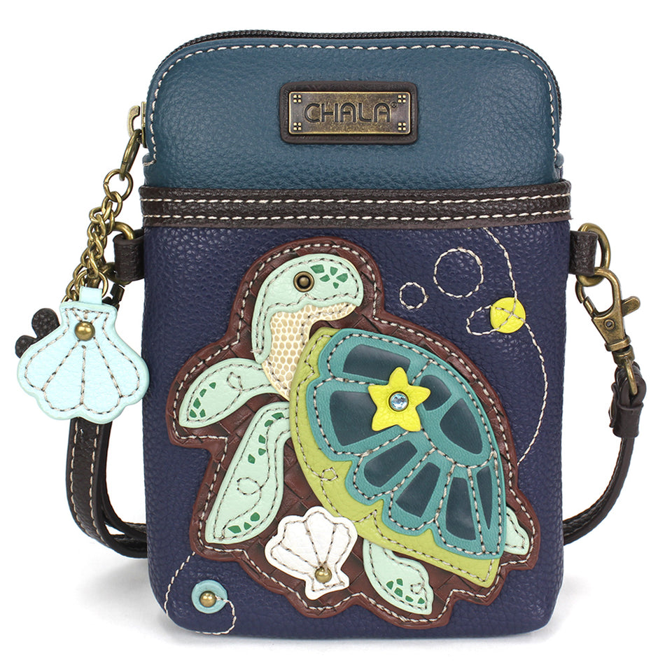 Turtle A CellPhone Crossbody in Navy by Chala