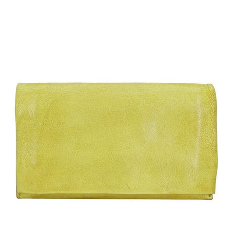 Eloise Leather Wallet in Chartreuse