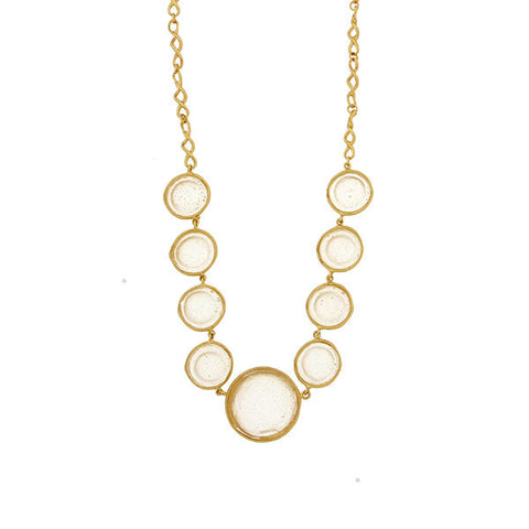 Bubble 16 Inch Adjustable Necklace - Frosted Clear by Michael Michaud