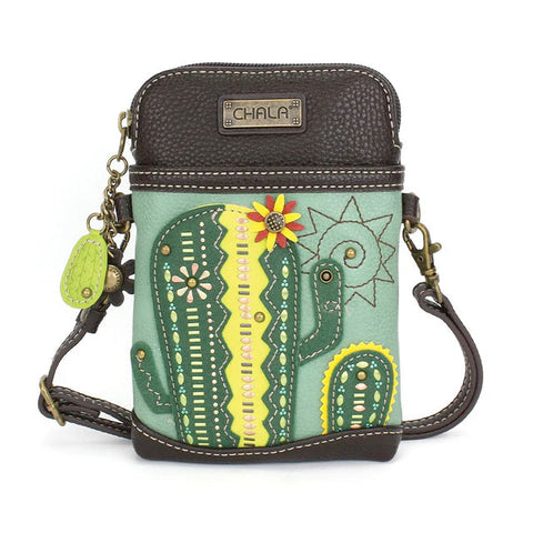 Cactus Dazzled Cellphone Crossbody in Teal