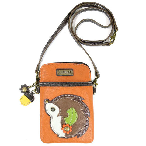 Hedgehog Cellphone Crossbody in Orange