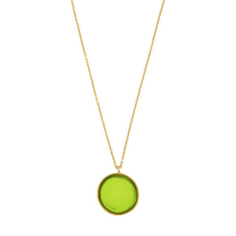 Bubble 16 Inch Adjustable Large Pendant Necklace - Green by Michael Michaud