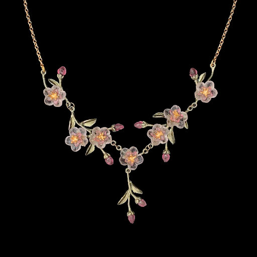Peach Blossom 16 Inch Adjustable Necklace by Michael Michaud