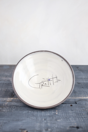 Gratitude Hand Painted Ceramic Pasta Bowl