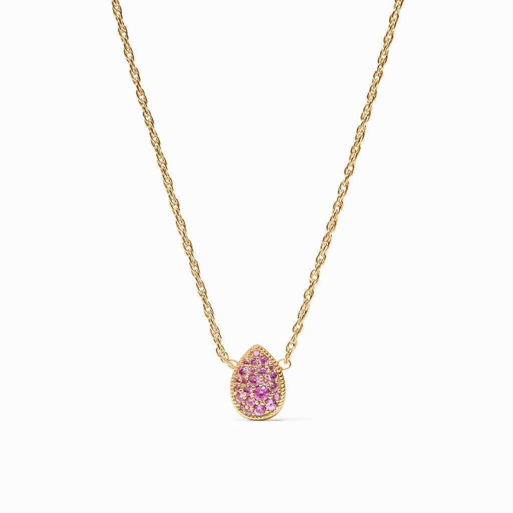 Pave Teardrop Delicate Necklace in Pink Tourmaline by Julie Vos