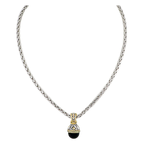 Onyx Ocean Images Collection Large 12mm Slider with Chain Necklace by John Medeiros
