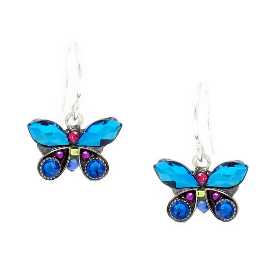 Bermuda Blue Butterfly Petite Earrings by Firefly Jewelry