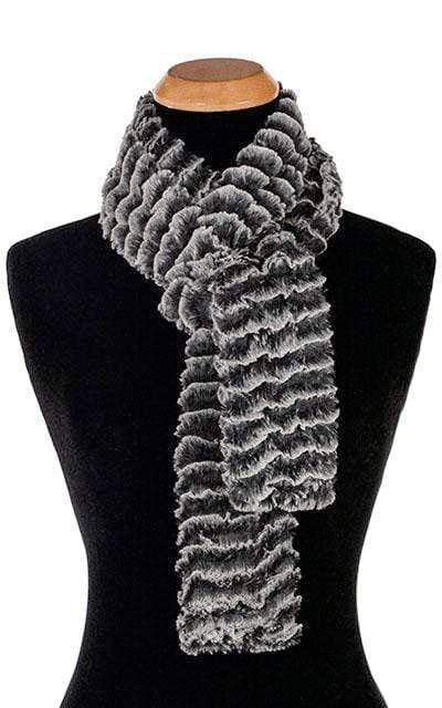 Desert Sand in Charcoal Luxury Faux Fur Scarf