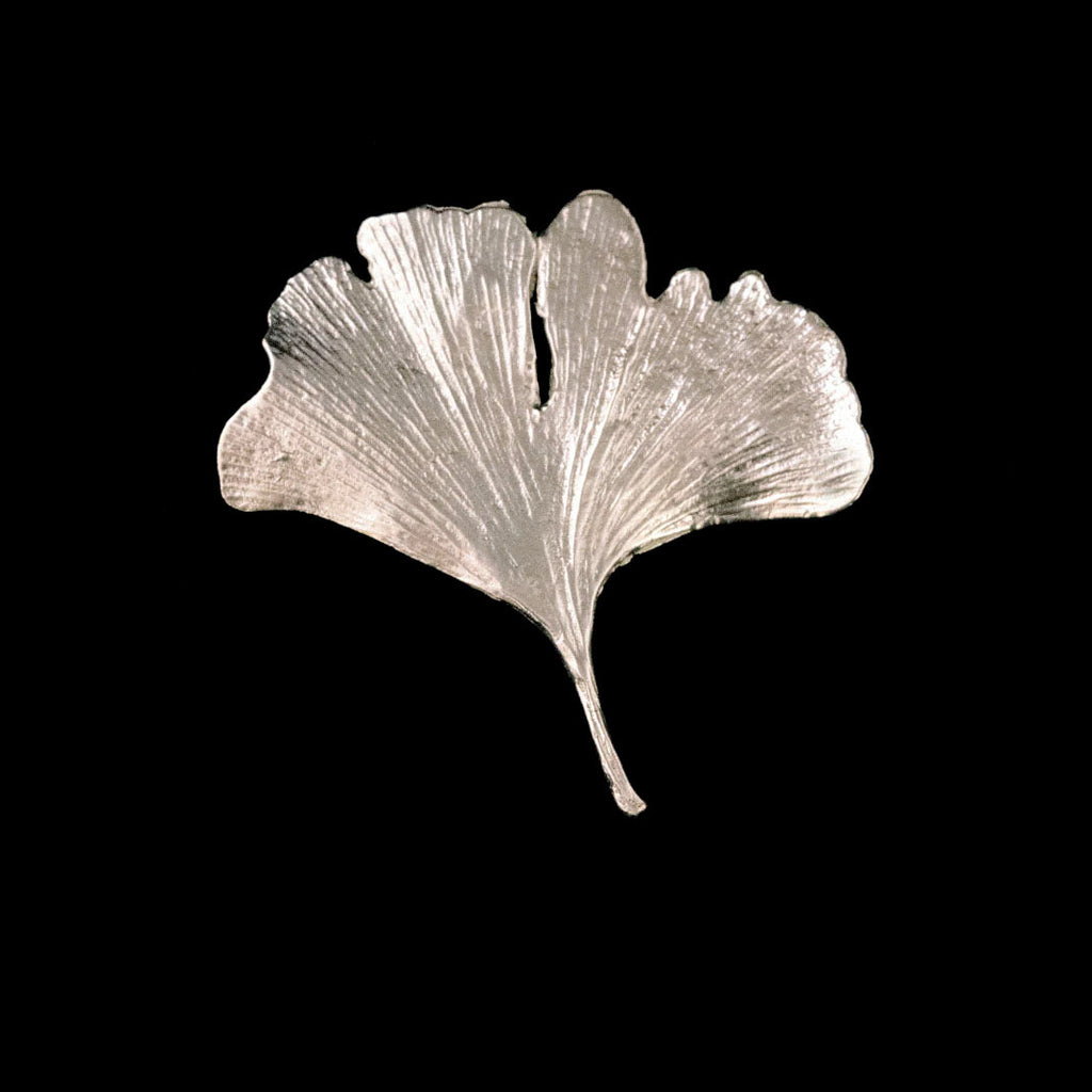 Ginkgo Sterling Silver Brooch by Michael Michaud