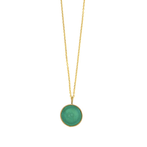 Under the Sea 16 Inch Adjustable Small Sea Urchin Pendant Necklace - Teal by Michael Michaud