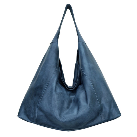 Lindsey Leather Tote in Denim