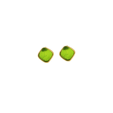 Bubble Diamonds Post Earrings - Green by Michael Michaud