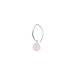 Sterling Silver Hoop Earrings with Rose Quartz Drop