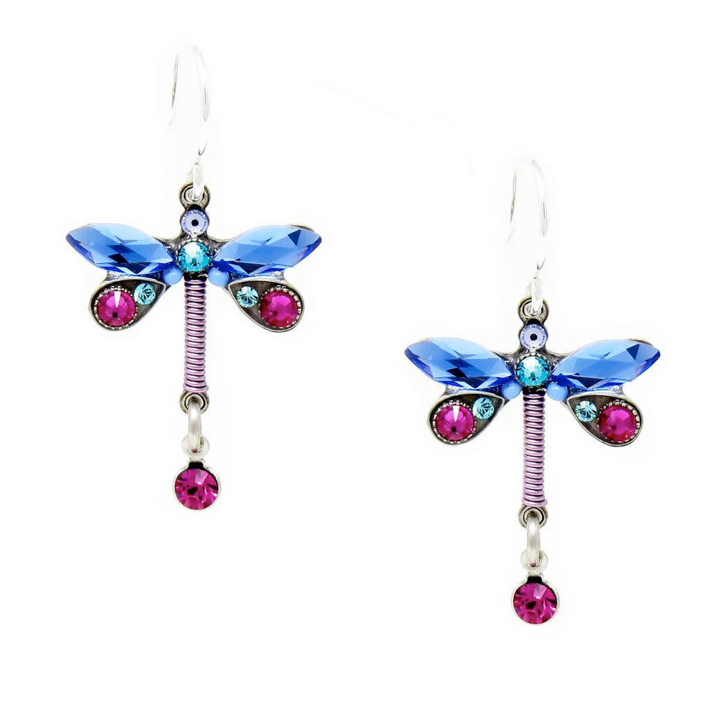 Sapphire Dragonfly Petite Earrings by Firefly Jewelry