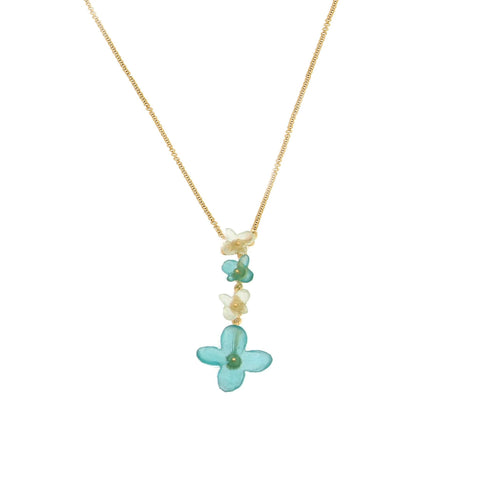 Hydrangea 16 Inch Adjustable Drop Pendant Necklace by Michael Michaud