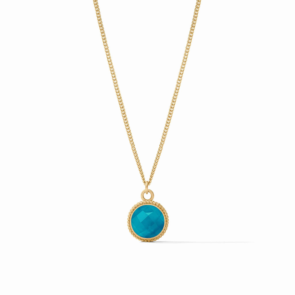 Fleur-de-Lis Solitaire Necklace in Iridescent London Blue by Julie Vos