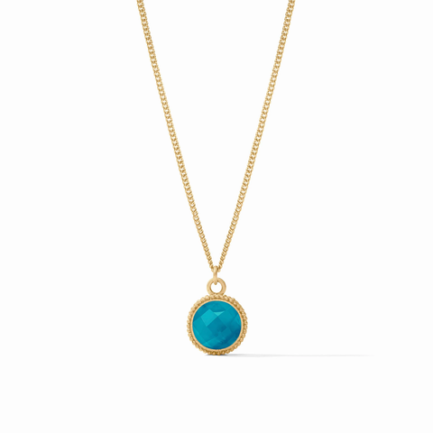 Fleur-de-Lis Solitaire Necklace in Iridescent London Blue by Julie Vos
