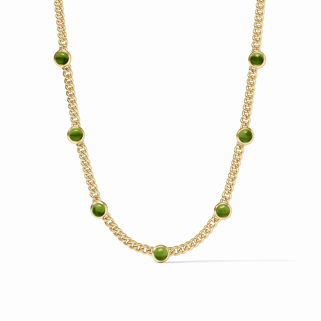 Dolce Delicate Station Necklace in Iridescent Palmetto Green by Julie Vos