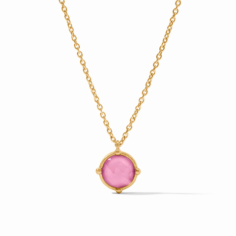 Honeybee Solitaire Necklace in Iridescent Tourmaline Pink by Julie Vos