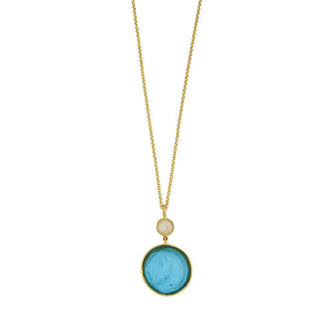Bubble Drops 16 Inch Adjustable 2- Drop Pendant Necklace by Michael Michaud