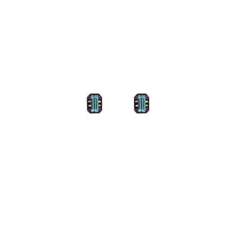 Multi Color Rectangle Stud Earrings by Firefly Jewelry