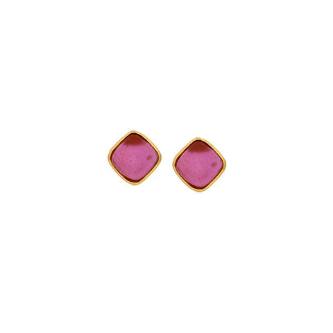 Bubble Diamonds Post Earrings - Pink by Michael Michaud