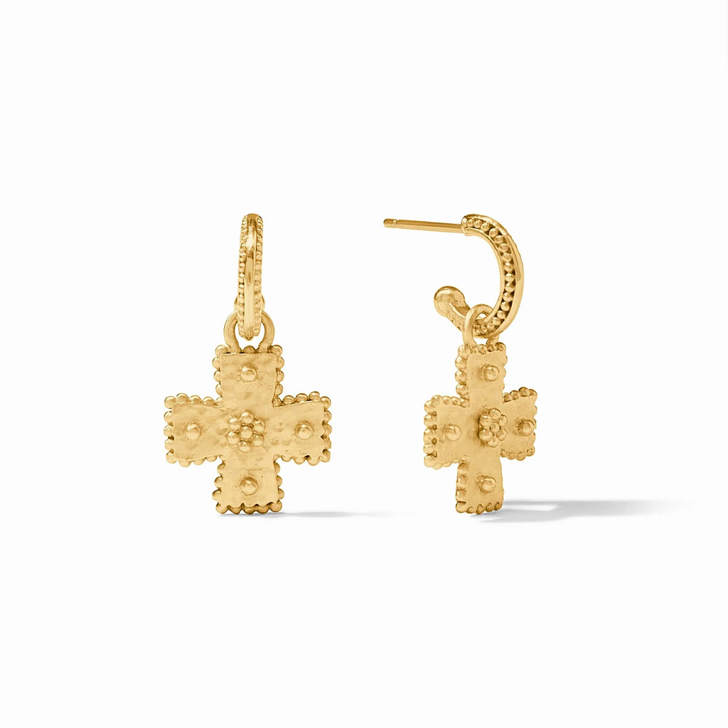 Malta Canterbury Gold Hoop &amp; Charm Earrings by Julie Vos