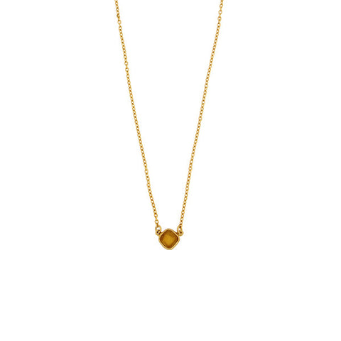 Bubble Diamond 16 Inch Adjustable Dainty Pendant Necklace - Amber by Michael Michaud