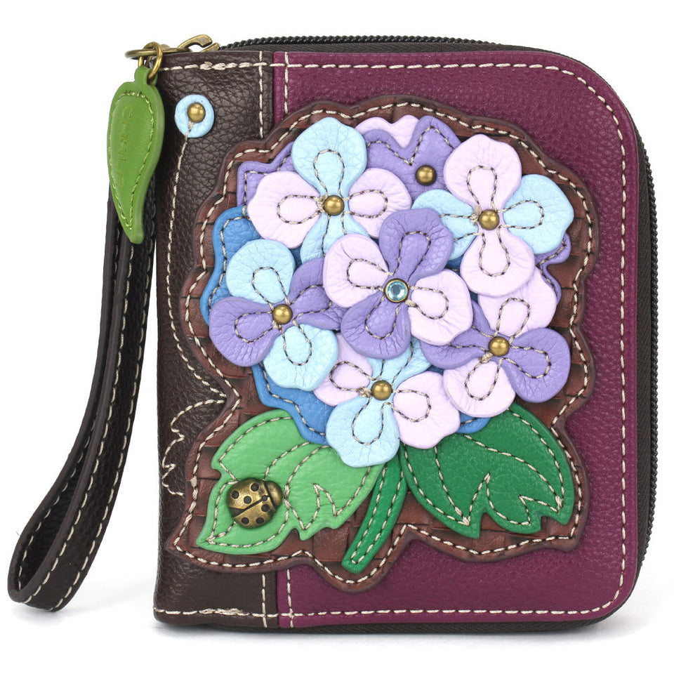 Hydrangea Zip-Around Wallet in Purple by Chala
