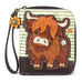 Highland Cow Zip-Around Wallet in Green Stripe by Chala