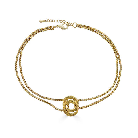 Matte Gold Double Circle Necklace by Loni Paul