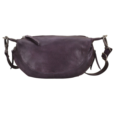 Crosby Leather Crossbody in Eggplant