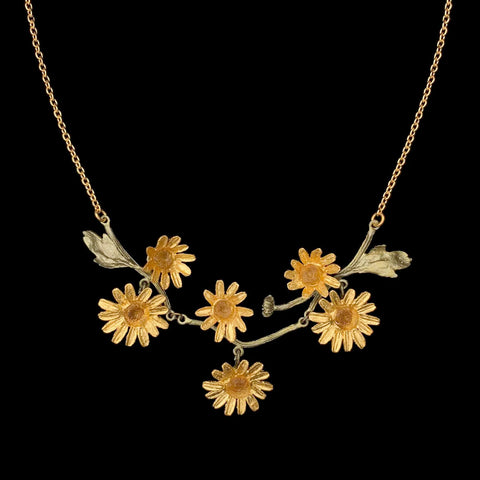 Golden Daisy 16 Inch Adjustable Statement Necklace by Michael Michaud