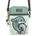 Dolphin Cellphone Crossbody in Teal Stripe